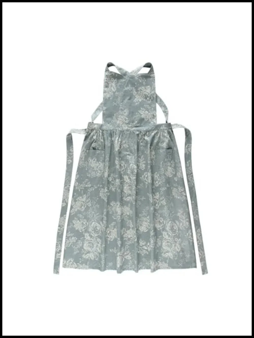 Vintage Floral Cotton Waterproof Adjustable Kitchen Apron with Pocket for